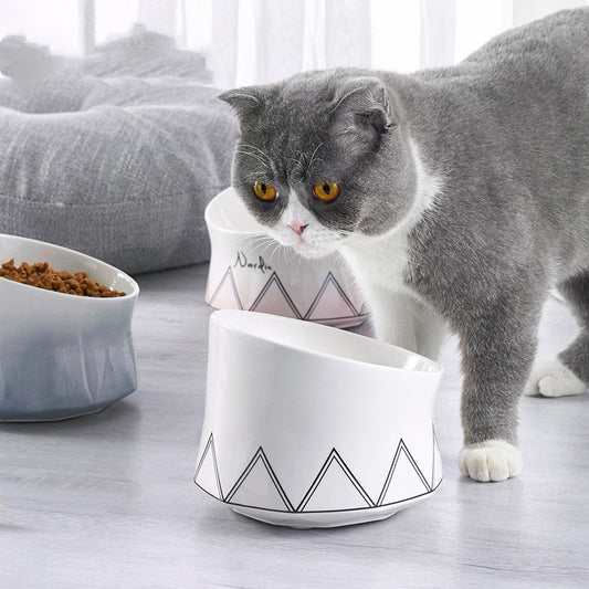 Ceramic Cat Elevated Bowl
