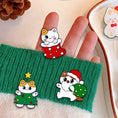 Load image into Gallery viewer, Christmas Kitty Brooch

